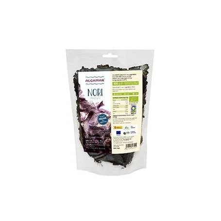 Alge nori maruntite-flakes  (Porphyra umbilicalis) raw eco-bio 100g Algamar