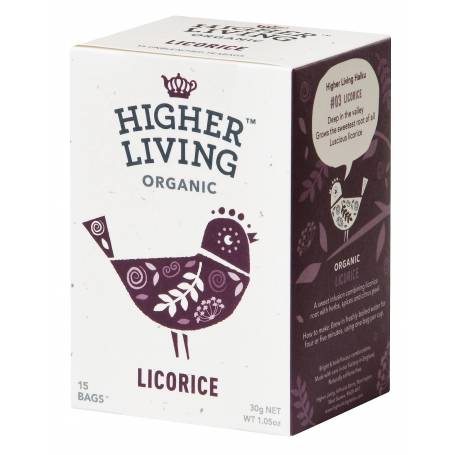 Ceai lemn dulce eco-bio, 15 plicuri, Higher Living