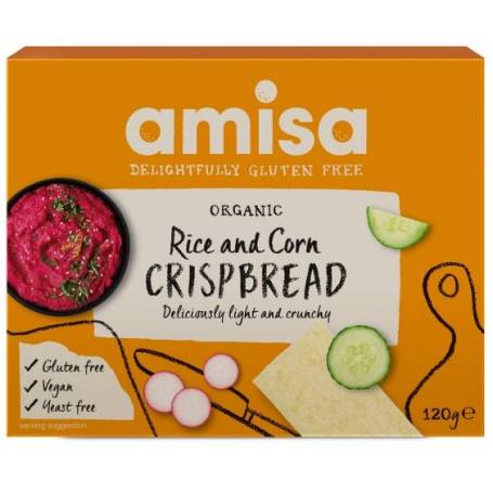 Crispbread (painici) din orez si porumb fara gluten eco-bio 150g - Amisa