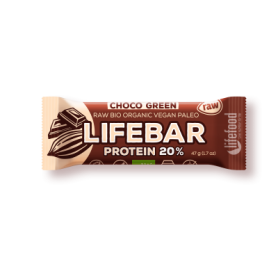 Baton cu proteine si ciocolata raw eco-bio 40g - Lifebar Plus