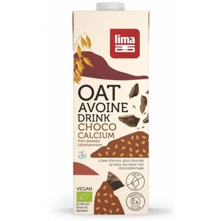 Lapte de ovaz cu ciocolata si calciu bio 1l - Lima