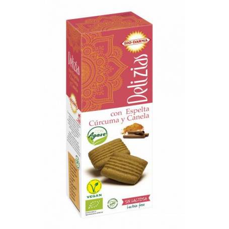 Biscuiti din spelta cu turmeric si scortisoara, indulciti cu agave ECO-BIO 135g Bio Darma