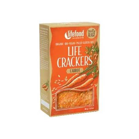 Lifecrackers cu morcovi raw eco-bio 80g - Lifefood