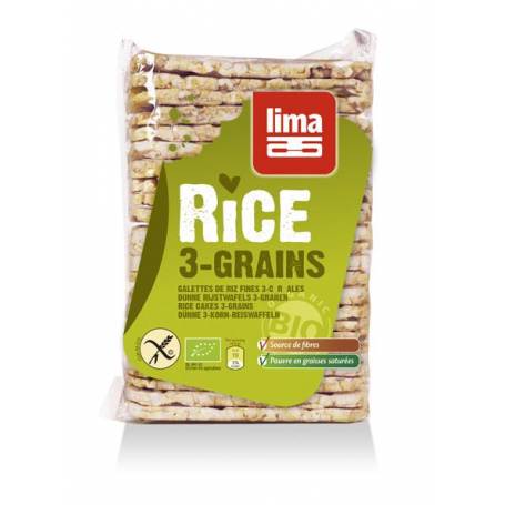 Rondele de orez expandat cu 3 cereale eco-bio 130g - Lima