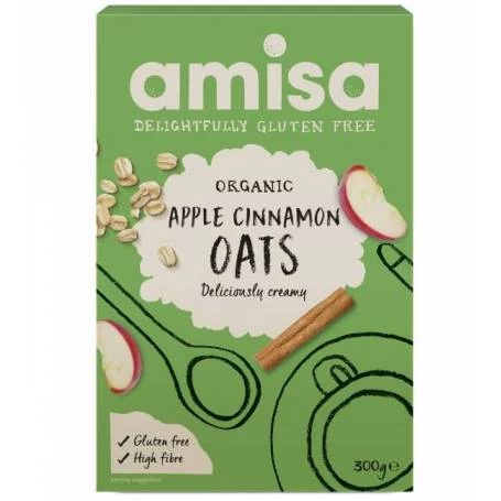 Porridge din ovaz cu mar si scortisoara fara gluten eco-bio 300g - Amisa