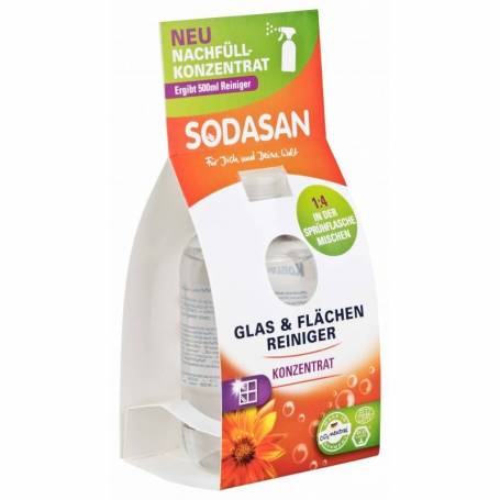 Solutie eco-bio de curatare a geamurilor concentrata 100 ml - SODASAN