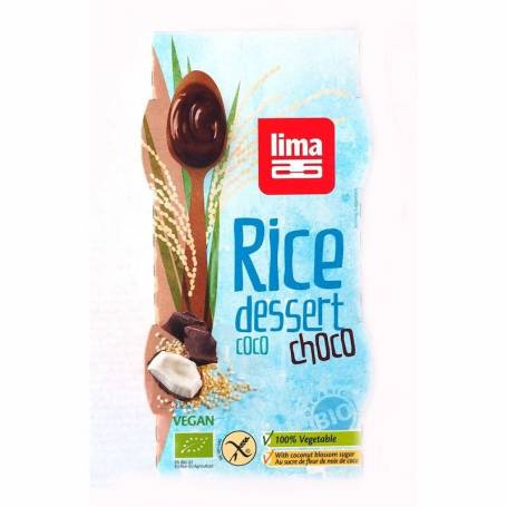 Desert din orez cu cocos si ciocolata bio 2x100g - Lima