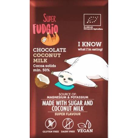 Ciocolata cu lapte de cocos eco-bio 80g Super Fudgio
