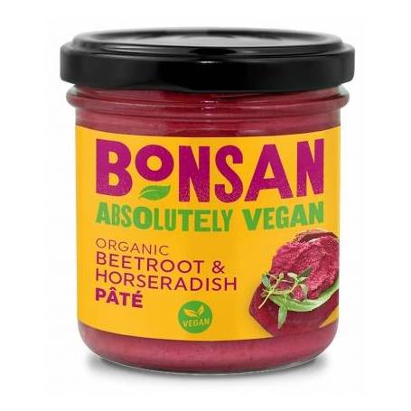 Pate vegetal cu sfecla rosie si hrean eco-bio 130g, Bonsan