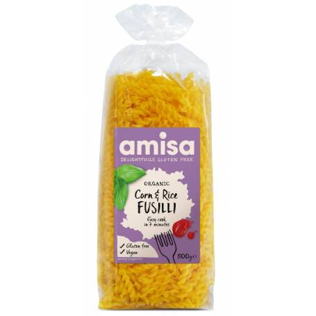 Fusilli, paste din orez si porumb fara gluten eco-bio 500g AMISA