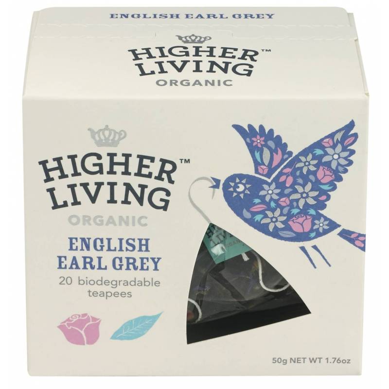 Ceai premium ENGLISH EARL GREY eco-bio, 20 plicuri, Higher Living