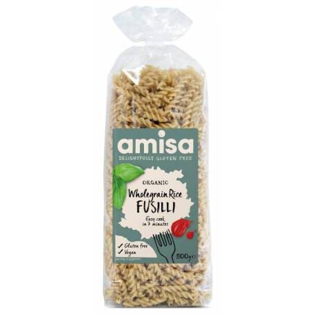 FUSILLI DIN OREZ SI PORUMB FARA GLUTEN BIO 500g - Amisa