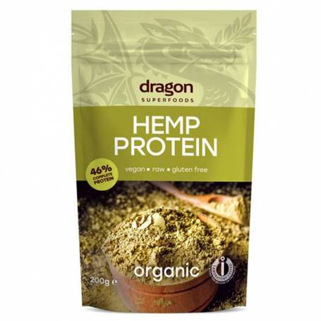 Pudra proteica din canepa raw eco-bio 200g - Dragon Superfoods