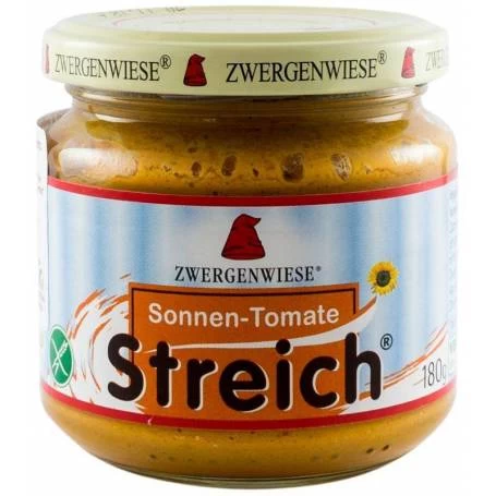 Pate vegetal bio cu ROSII SI SEMINTE DE FLOAREA SOARELUI 180g - Zwergenwiese