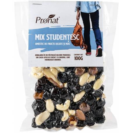 Gustare sanatoasa - amestec de fructe uscate si nuci - 100g - Pronat