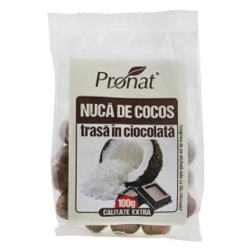 Nuca de cocos trasa in ciocolata, 100g - Pronat