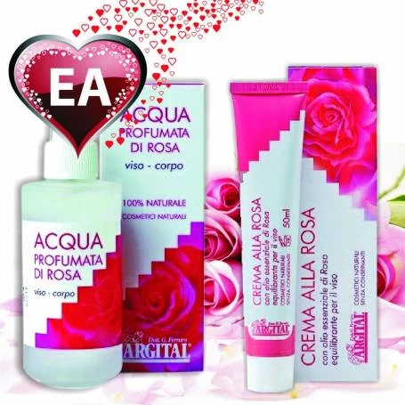 Set cadou, Crema de trandafiri pentru fata si Apa de trandafiri - Argital