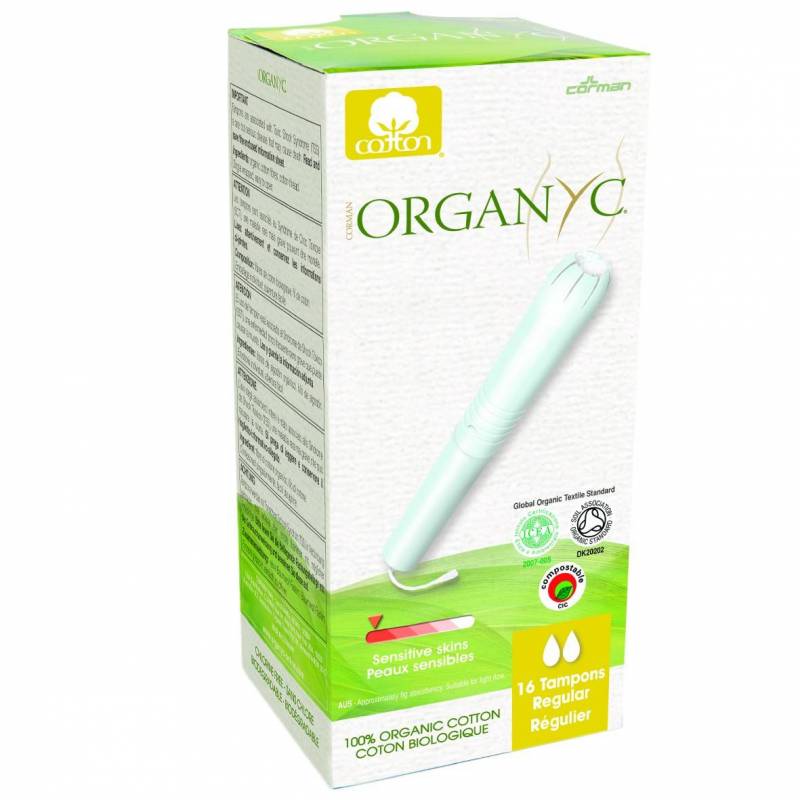 Tampoane REGULAR din bumbac organic, cu aplicator 16buc - Corman