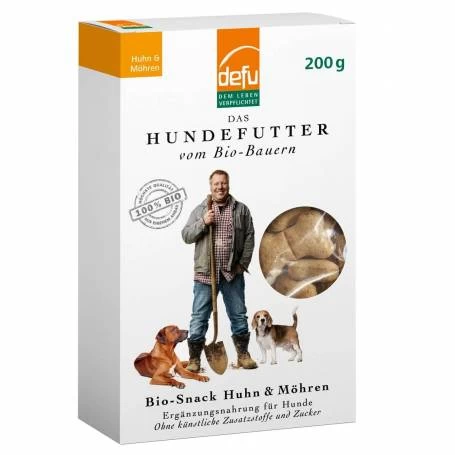 Gustare pentru caini cu Pui, Morcovi si Fenicul, eco-bio, 200 g - Defu