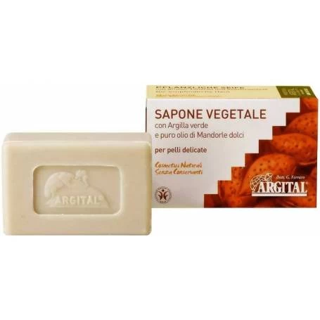 Sapun vegetal - cu argila verde si migdale dulci, 100g - Argital
