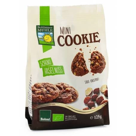 Mini fursecuri cu ciocolata si alune - eco-bio 125g - Bohlsener Muhle