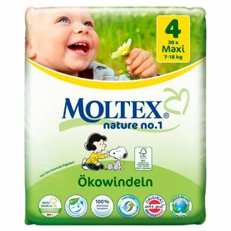 Scutece ECO bebelusi (7-18kg), nr. 4, maxi, 30buc - Moltex