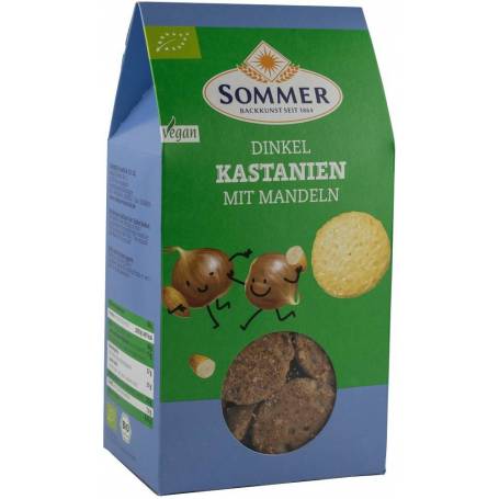 Biscuiti din grau spelta cu migdale si castane, eco-bio, 150g - Sommer