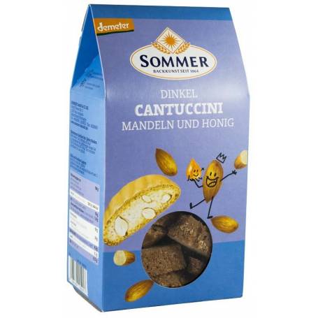 Cantuccini crocant din grau spelta cu migdale si miere, Demeter, eco-bio, 150g - Sommer
