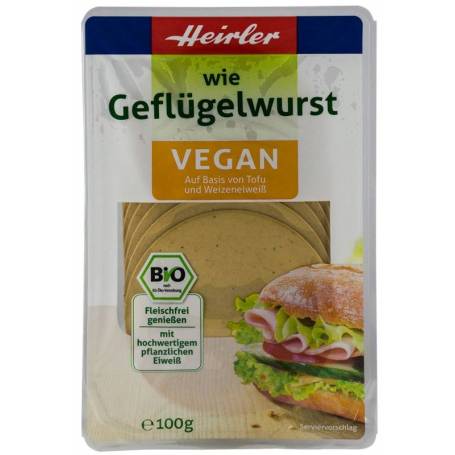 Salam vegetal - Ca si …salam din carne de pasare, vegan - eco-bio 100g - Heirler