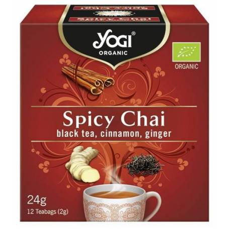 Ceai cu mirodenii, ceai negru, scortisoara, ghimbir, 12 plicuri - eco-bio 24g - Yogi Tea
