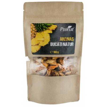 Ananas bucati natur, 100 g, Pronat