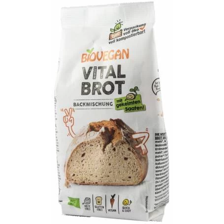 Premix bio pentru paine Vital, fara gluten, 315g Biovegan