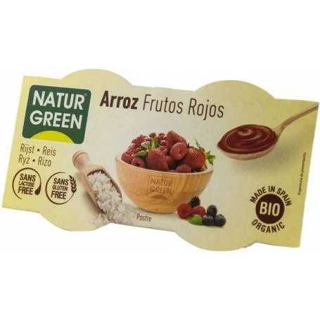 Desert cu orez si fructe rosii eco-bio, 2X125 g NATUR GREEN