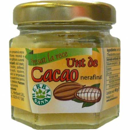 Unt de cacao nerafinat 40g - Herbavit