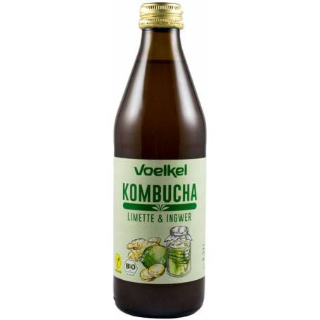 Bautura Kombucha cu limete si ghimbir, eco-bio, 330ml - Voelkel