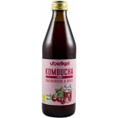 Bautura Kombucha cu visine si menta, eco-bio, 330ml - Voelkel