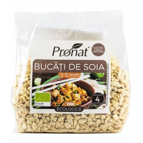 Bucati de soia Eco-Bio 2-5mm, 200g - Pronat