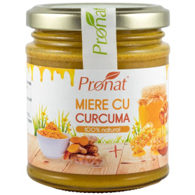 Miere cu curcuma,  eco-bio, 220g - Pronat