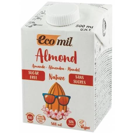 Bautura, natur de migdale, fara zahar, eco-bio, 500ml Ecomil
