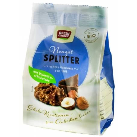Napolitane eco-bio cu nougat invelite in ciocolata cu lapte, 90g ROSEN GARTEN