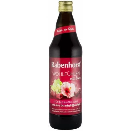 „Stare de bine” Suc din fructe cu flori de hibiscus  si fier, 0.75L RABENHORST