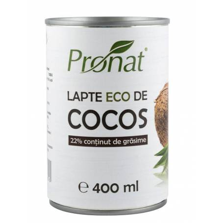 Lapte eco-bio de Cocos, 400ml, Pronat