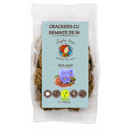 Crackers cu seminte de in, 100 g, Scufita Rosie