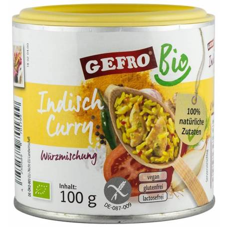 Amestec de condimente „CURRY INDIAN” eco-bio,100g Gefro