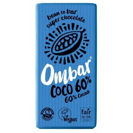 Ciocolata, 60% Cacao neprajita(RAW), eco-bio 35g OMBAR