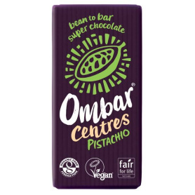 Ciocolata cu crema de fistic, 60% Cacao neprajita (RAW),eco-bio 35g OMBAR