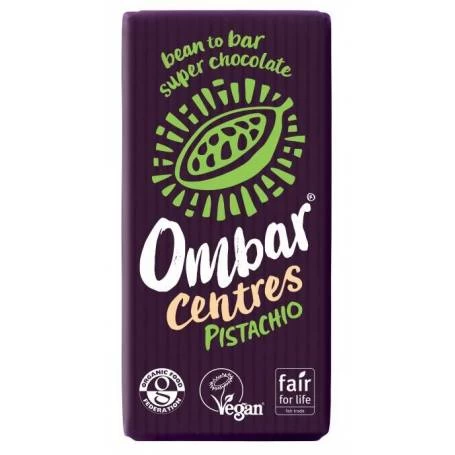 Ciocolata cu crema de fistic, 60% Cacao neprajita (RAW),eco-bio 35g OMBAR