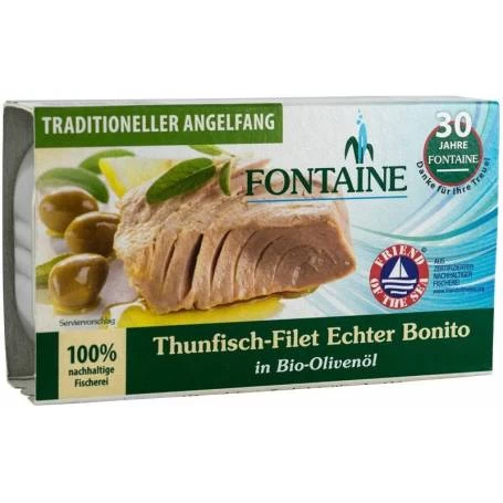 File de ton in ulei de masline, eco-bio, 120g - Fontaine