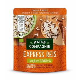 Orez cu bob lung si orez salbatic, prefiert, Express Reis, eco-bio 250g Natur Compagnie