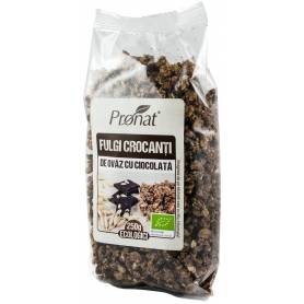 Fulgi crocanti de ovaz cu ciocolata eco-bio 250g Pronat
